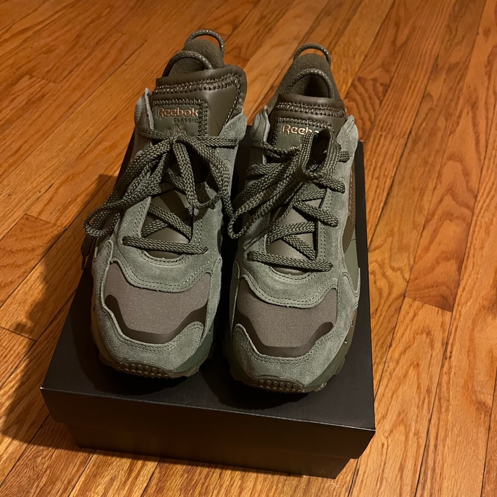 Reebok X cardi b olive green sneakers
